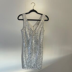Glamorous Silver Sequin Mini Dress